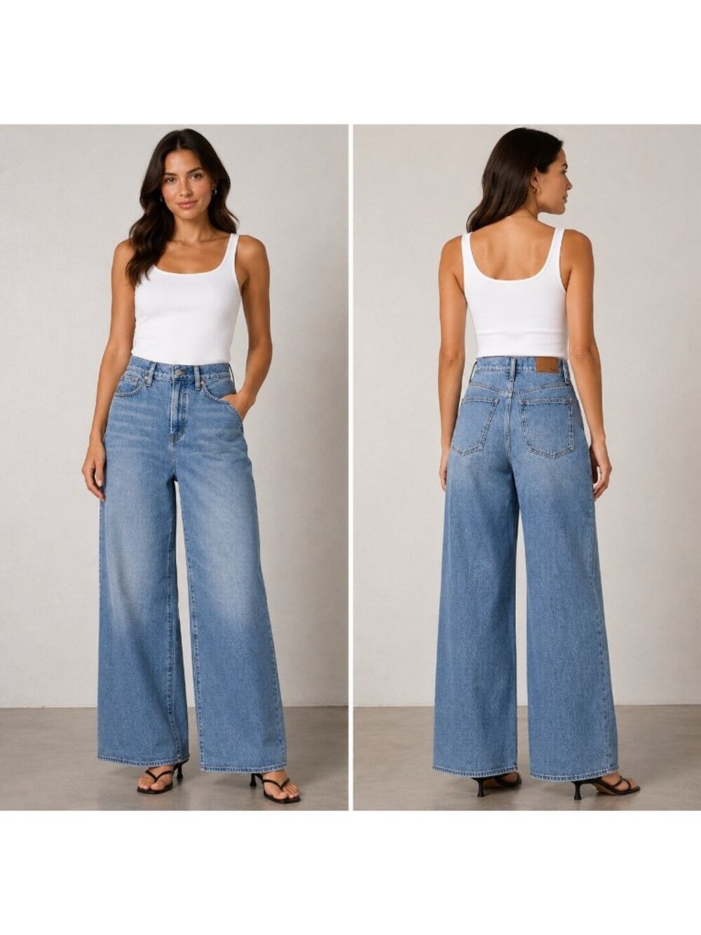 Madewell Perfect Vintage Wide Leg Jeans Women’s 26 Tall High Rise Blue 90s Denim